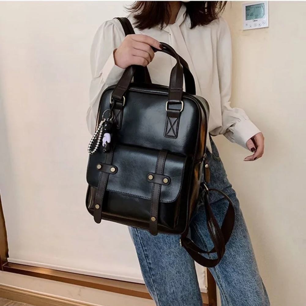 *NEW Leather Backpack Vintage Style Bag